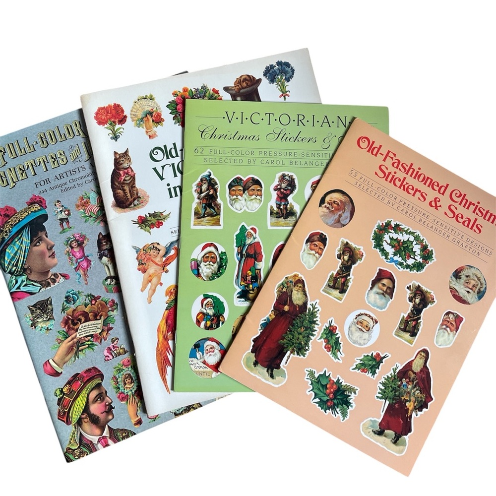 Vintage Victorian Christmas Stickers, Seals & Vignette Illustrations Books
